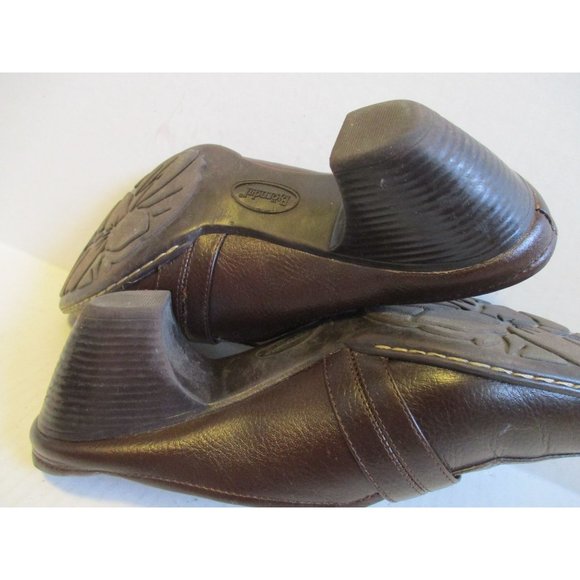 *Bjorndal Chestnut Brown 'GENA' MaryJane Slide Clog Mules - Picture 9 of 9